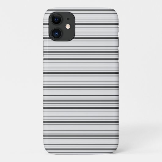 かわいい 白 グレー ストライプ Case-Mate iPhoneケース (裏面)