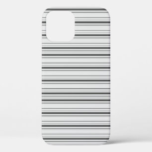 かわいい 白 グレー ストライプ iPhone 12 PROケース
