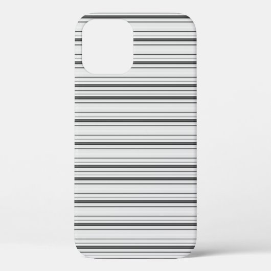 かわいい 白 グレー ストライプ Case-Mate iPhoneケース (裏面)
