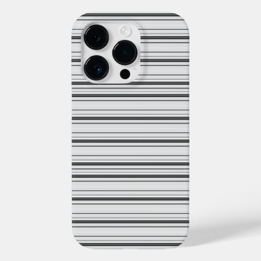 かわいい 白 グレー ストライプ Case-Mate iPhoneケース (裏面)