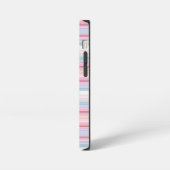 かわいい 白 ピンキーストライプ  iPhoneケース (左側面)