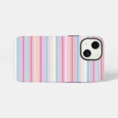 かわいい 白 ピンキーストライプ  iPhoneケース (裏面横)
