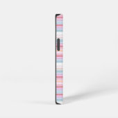 かわいい 白 ピンキーストライプ  iPhoneケース (右側面)