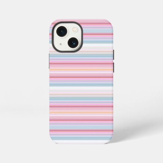 かわいい 白 ピンキーストライプ  iPhoneケース (裏面)