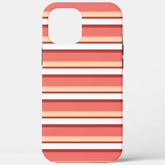 かわいい 白 ピンク ストライプ Case-Mate iPhoneケース (裏面)