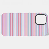 かわいい 白 ピンク ストライプ  iPhoneケース (裏面横)