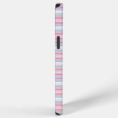 かわいい 白 ピンク ストライプ  iPhoneケース (右側面)