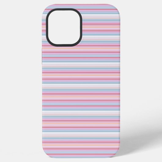 かわいい 白 ピンク ストライプ  iPhoneケース (裏面)
