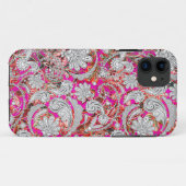 かわいい 白 ピンク ペイズリー 模様 Case-Mate iPhoneケース (裏面(横))