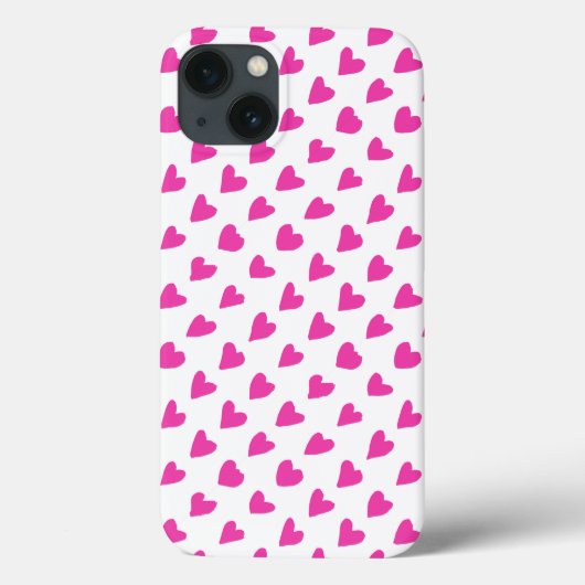 かわいい 白 赤 ハート 模様 Case-Mate iPhoneケース (裏面)