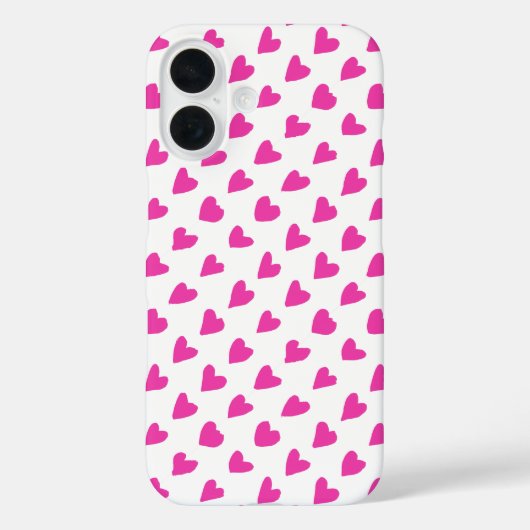 かわいい 白 赤 ハート 模様 Case-Mate iPhoneケース (裏面)