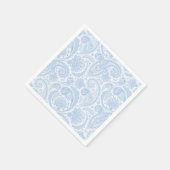 かわいい 白 青 ペイズリー 模様 スタンダードカクテルナプキン (角)