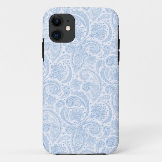 かわいい 白 青 ペイズリー 模様 Case-Mate iPhoneケース (裏面)
