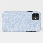 かわいい 白 青 ペイズリー 模様 Case-Mate iPhoneケース (裏面(横))