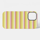 かわいい 白 黄色 ストライプ iPhoneケース (裏面横)