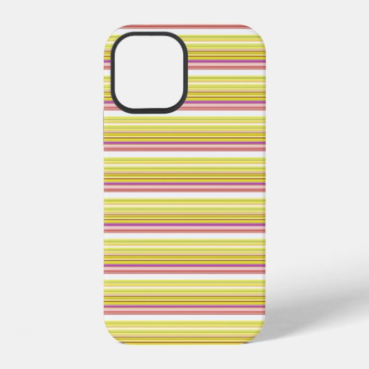 かわいい 白 黄色 ストライプ iPhoneケース (裏面)