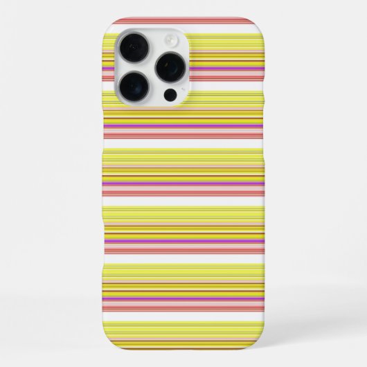 かわいい 白 黄色 ストライプ iPhoneケース (裏面)