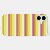かわいい 白 黄色 ストライプ iPhoneケース (裏面横)