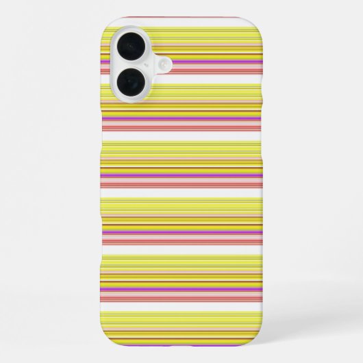 かわいい 白 黄色 ストライプ iPhoneケース (裏面)