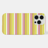 かわいい 白 黄色 ストライプ iPhoneケース (裏面横)