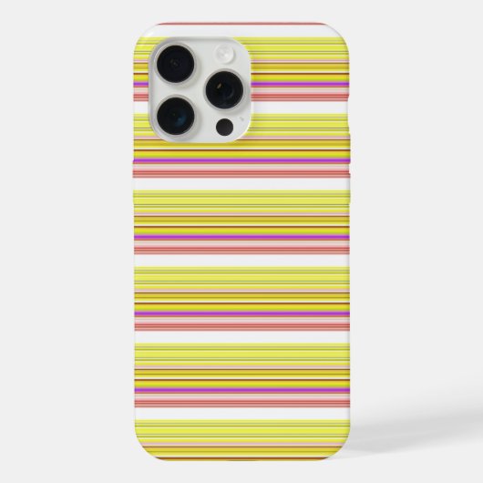 かわいい 白 黄色 ストライプ iPhoneケース (裏面)