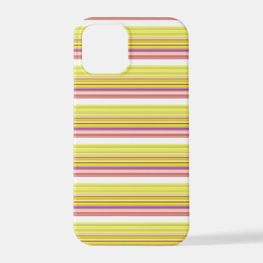 かわいい 白 黄色 ストライプ iPhoneケース (裏面)