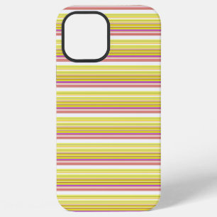 かわいい 白 黄色 ストライプ iPhone 12 PRO MAXケース