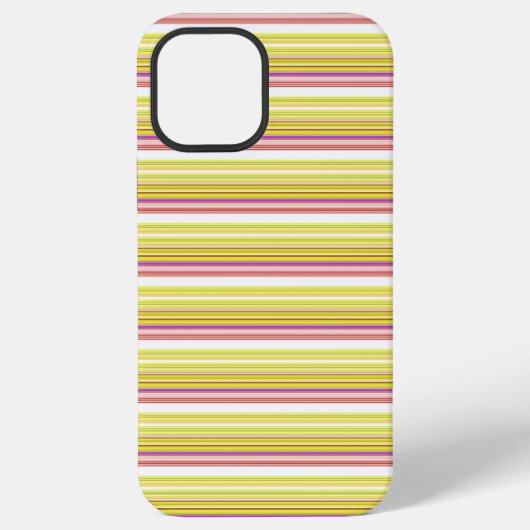 かわいい 白 黄色 ストライプ iPhoneケース (裏面)