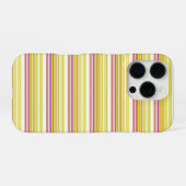 かわいい 白 黄色 ストライプ iPhoneケース (裏面横)