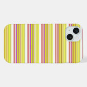 かわいい 白 黄色 ストライプ iPhoneケース (裏面横)