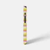 かわいい 白 黄色 ストライプ iPhoneケース (左側面)