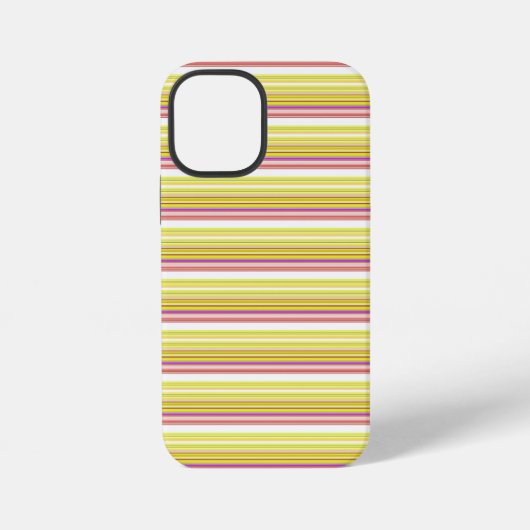 かわいい 白 黄色 ストライプ iPhoneケース (裏面)