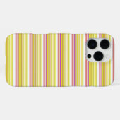 かわいい 白 黄色 ストライプ iPhoneケース (裏面横)