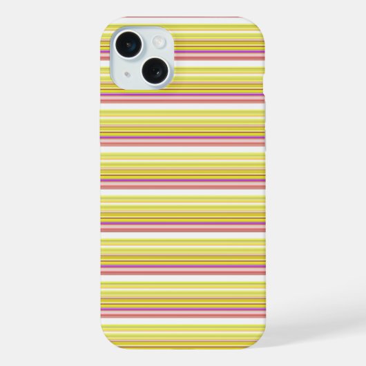 かわいい 白 黄色 ストライプ iPhoneケース (裏面)