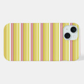 かわいい 白 黄色 ストライプ iPhoneケース (裏面横)