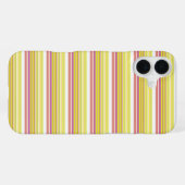 かわいい 白 黄色 ストライプ iPhoneケース (裏面横)