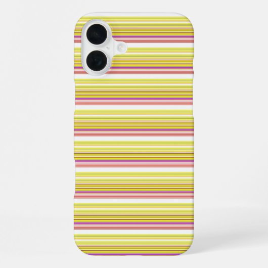 かわいい 白 黄色 ストライプ iPhoneケース (裏面)