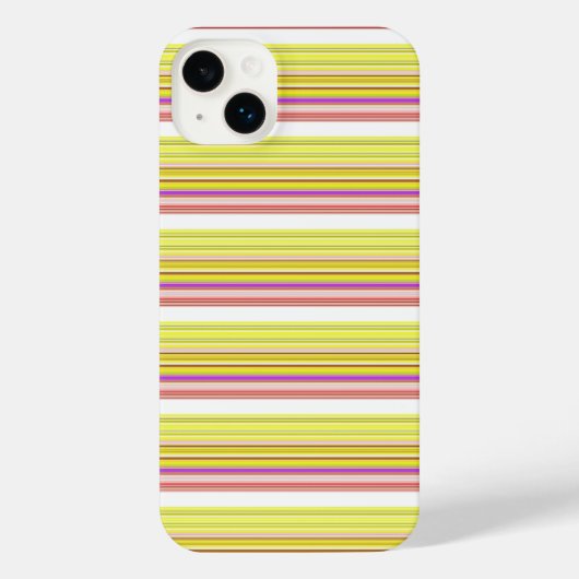 かわいい 白 黄色 ストライプ iPhoneケース (裏面)