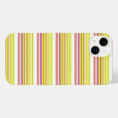 かわいい 白 黄色 ストライプ iPhoneケース (裏面横)