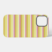 かわいい 白 黄色 ストライプ iPhoneケース (裏面横)