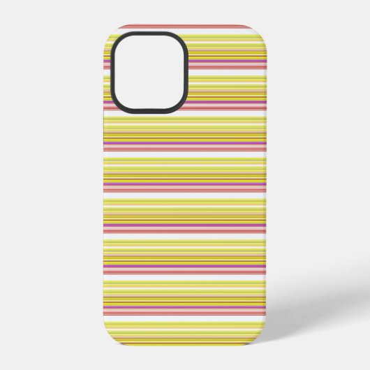 かわいい 白 黄色 ストライプ iPhoneケース (裏面)