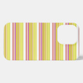 かわいい 白 黄色 ストライプ iPhoneケース (裏面横)