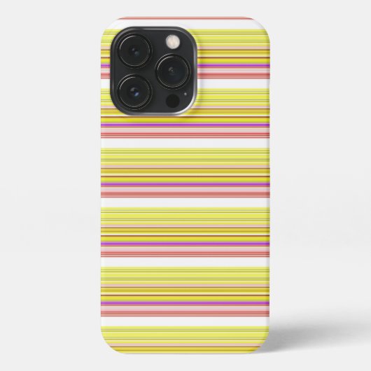 かわいい 白 黄色 ストライプ iPhoneケース (裏面)
