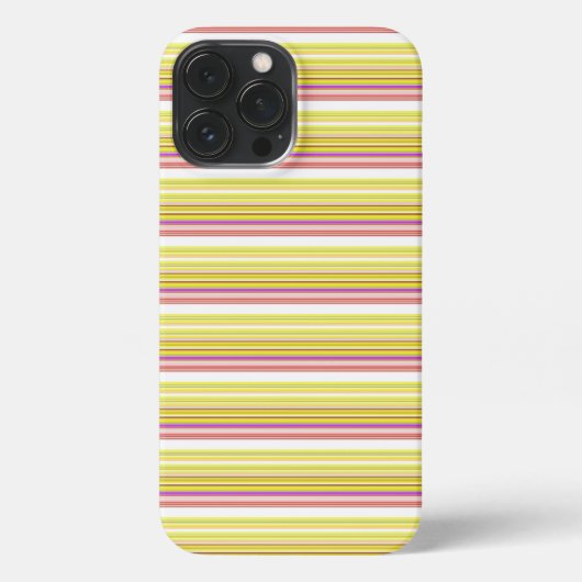 かわいい 白 黄色 ストライプ iPhoneケース (裏面)