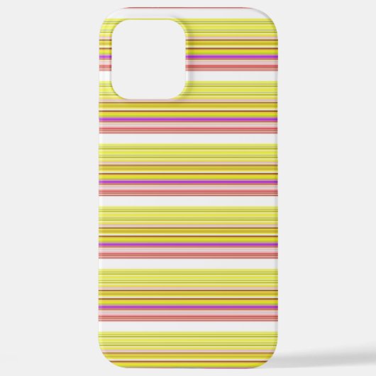 かわいい 白 黄色 ストライプ iPhoneケース (裏面)