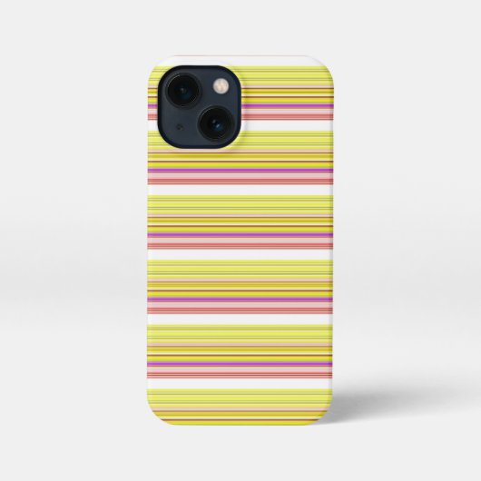 かわいい 白 黄色 ストライプ iPhoneケース (裏面)