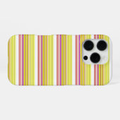 かわいい 白 黄色 ストライプ iPhoneケース (裏面横)