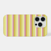 かわいい 白 黄色 ストライプ iPhoneケース (裏面横)