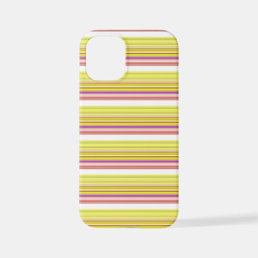 かわいい 白 黄色 ストライプ iPhoneケース (裏面)