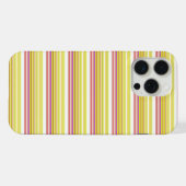 かわいい 白 黄色 ストライプ iPhoneケース (裏面横)